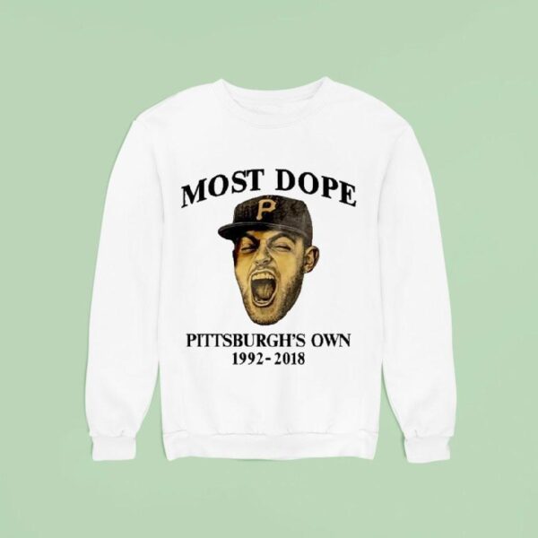 Mac Miller Most Dope Pittsburgh S Own Pittsburgh Pirates Head Sweatshirt