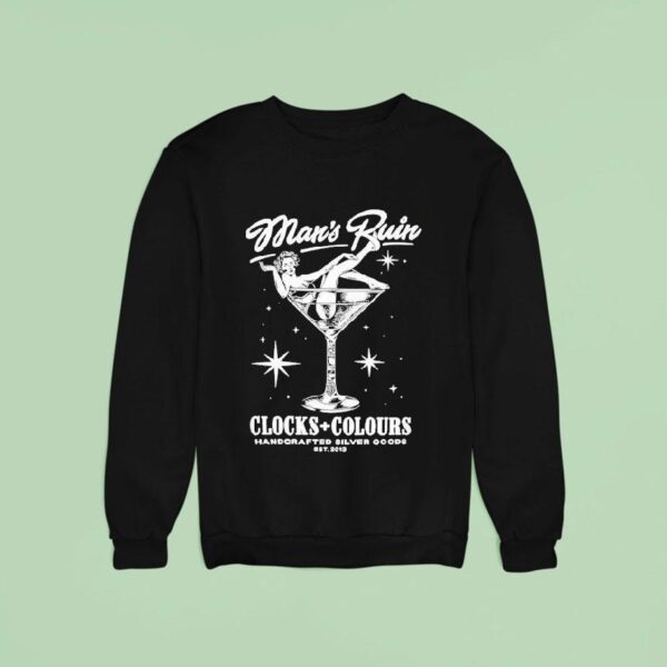Man S Ruin Clocks Colours Handcrafted Silver Goods Est Sweatshirt