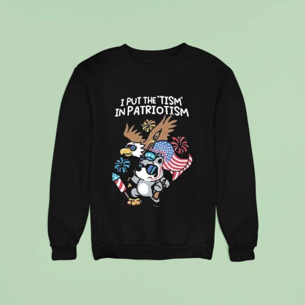Mandatoryfunday I Put The Tism In Patriotism Athletic Eagle Sweatshirt