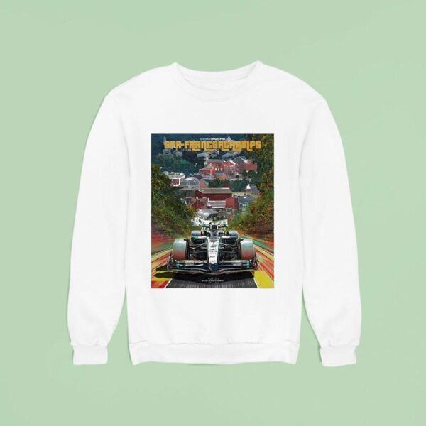 Mercedes F Team At Spa Francorchamps In Belgium Town Circuit View Grand Prix Sweatshirt
