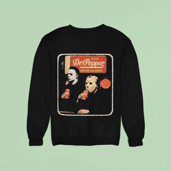 Michael Myers And Jason Voorhees Dr Pepper Drink Scary Movie Halloween Sweatshirt