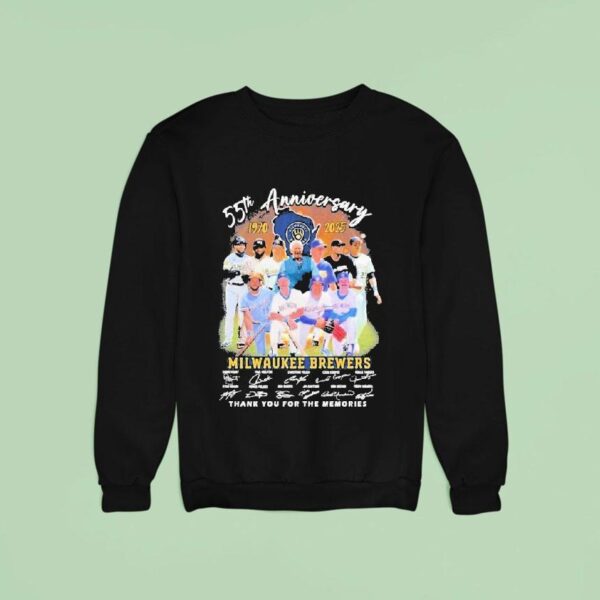 Milwaukee Brewers Th Anniversary Thank You For The Memories Signatures Sweatshirt