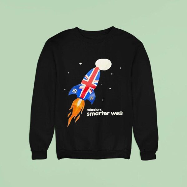 Mission Smarter Web Bitcoin England Rocket Space Sweatshirt