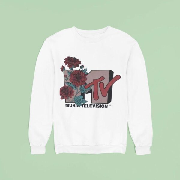 Mtv Ivory Chrysanthemum Music Television Sweatshirt