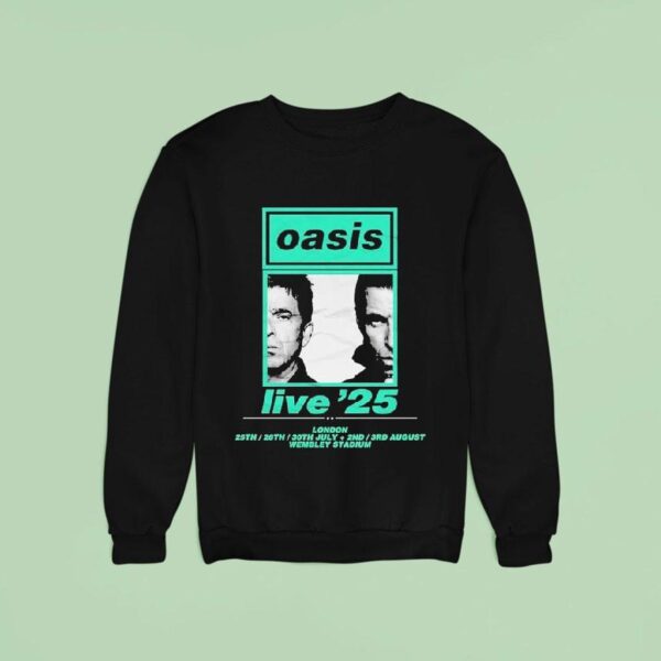 Oasis Live Show At Wembley Stadium In London On July To August With Split Portrai Sweatshirt