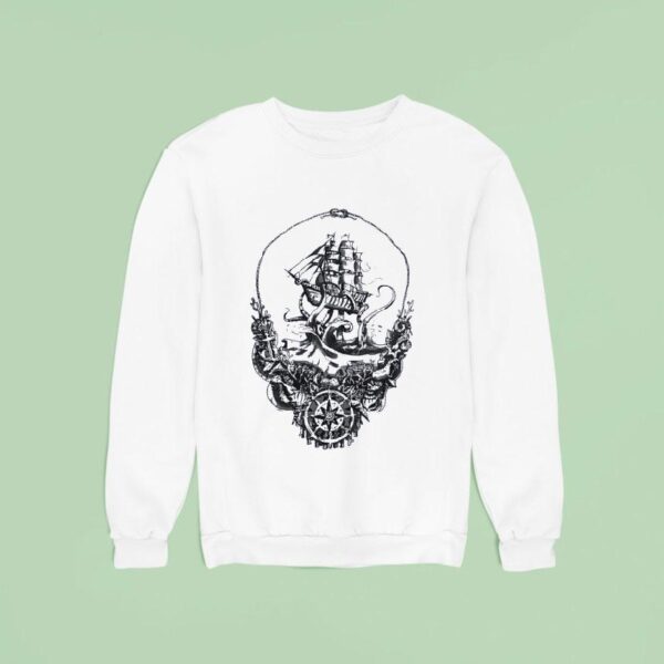 Octopus Battle With Ship In Grateful Dead Logo Sweatshirt