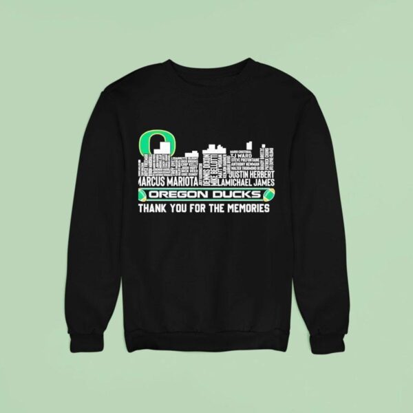 Oregon Duck Thank You For The Memories Play Name Sweatshirt