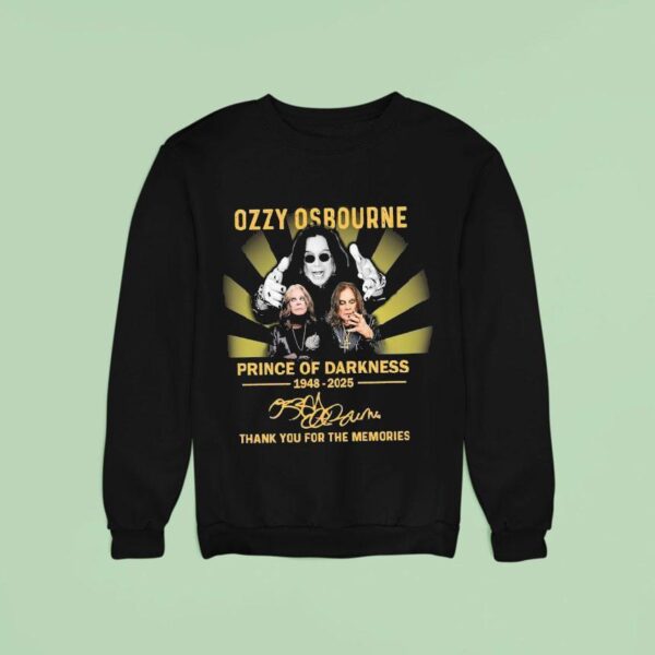 Ozzy Osbourne Prince Of Darkness Thank You For The Memories Sweatshirt
