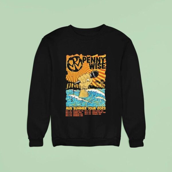 Pennywise Jmt Aus Summer Tour Dates Hand Mic Sweatshirt