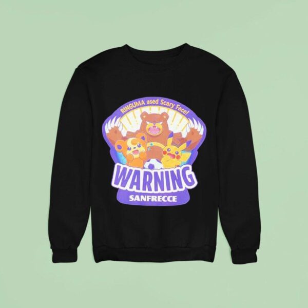 Pokemon Center Hiroshima Warning Sanfrecce Ringuma Used Scary Face Sweatshirt
