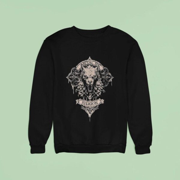 Powerwolf Metal Is Religion Wolfhead Sweatshirt