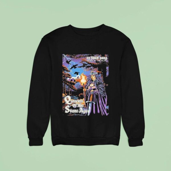 Queens Of The Stone Age In Zagreb Croatia On July Featuring Medieval Warrior Fantasy Sweatshirt