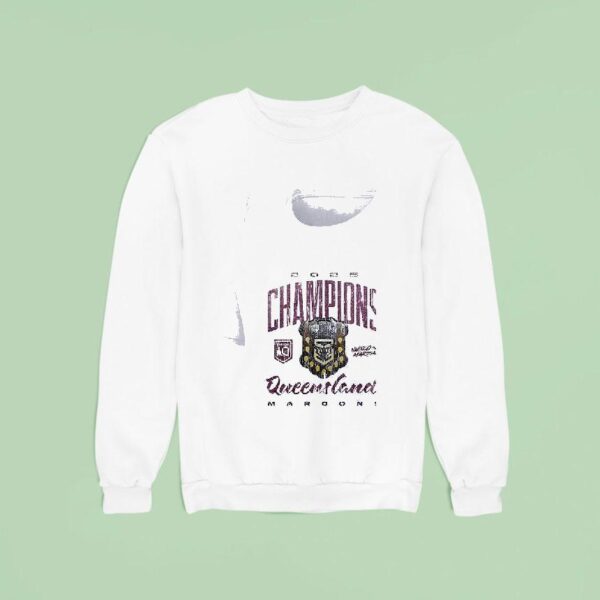 Queensland Maroons State Champions United In Maroon Back To Back To Back To Back Logo Sweatshirt