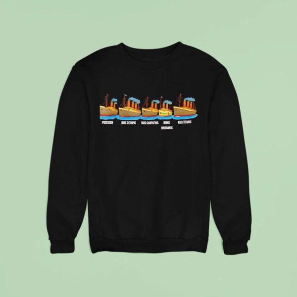 Rms Titanic Britannic Poseidon Carpathia Famous Ship Lovers Sweatshirt