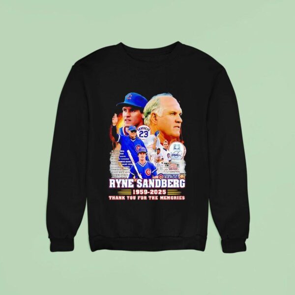 Ryne Sandberg Chicago Cubs Thank You For The Memories Sweatshirt