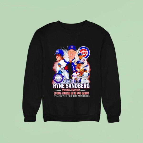 Ryne Sandberg Ryno Chicago Cubs Thank You For The Memories Signature Sweatshirt