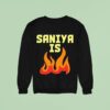 Sabrina Ionescu Wearing Saniya Is Fire Sweatshirt