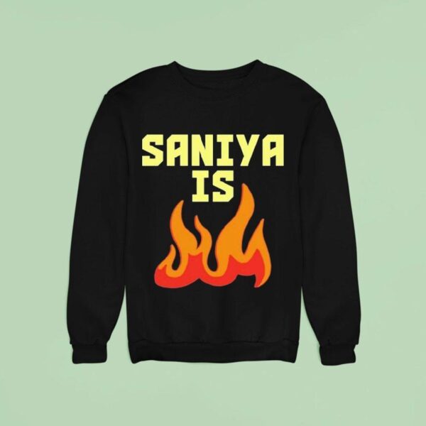 Sabrina Ionescu Wearing Saniya Is Fire Sweatshirt
