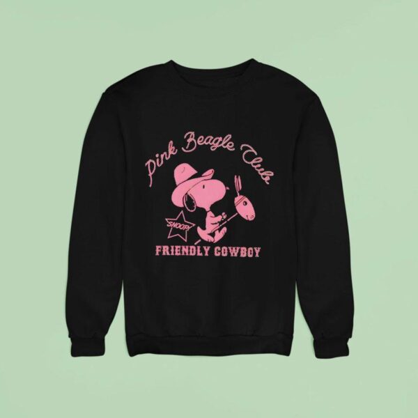 Snoopy Pink Beagle Club Friendly Cowboy Sweatshirt