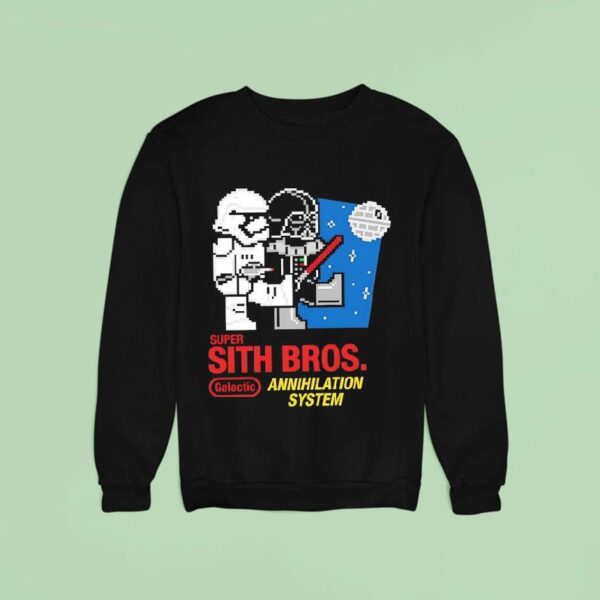 Super Sith Bros Galactic Annihilation System Star Wars And Super Mario Bros Sweatshirt