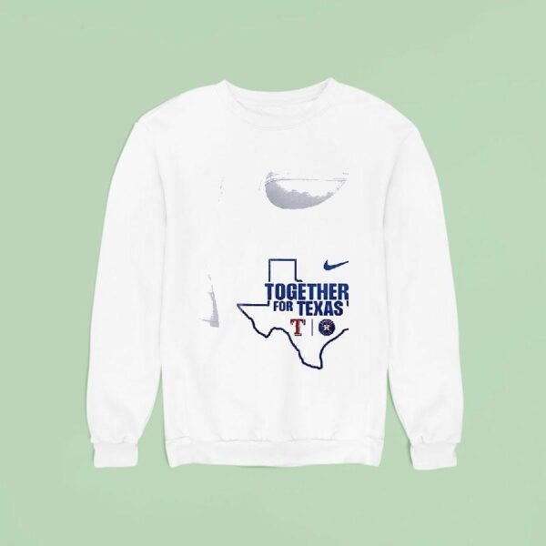 Texas Rangers Houston Astros Together For Texas Skeleton City Skyline Sweatshirt