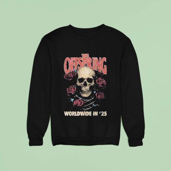 The Offspring Supercharged Worldwide In Tour Rose Skull Sweatshirt
