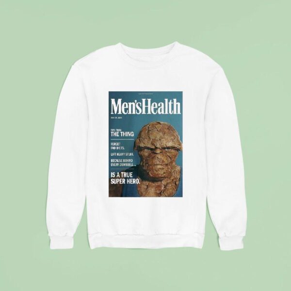 The Thing Men S Health Magazine Parody July Marvel Superhero Wall Art For Gym Lovers Sweatshirt