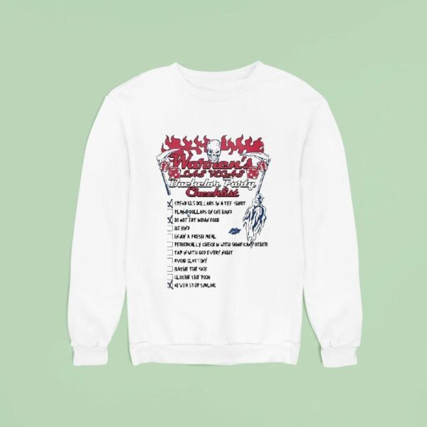 Warren Lotas Bachelor Party Bachelor Party Checklis Sweatshirt
