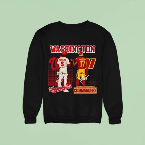 Washington City Skyline Abrams Washington Nationals And Mclaurin Commanders Signatures Sweatshirt