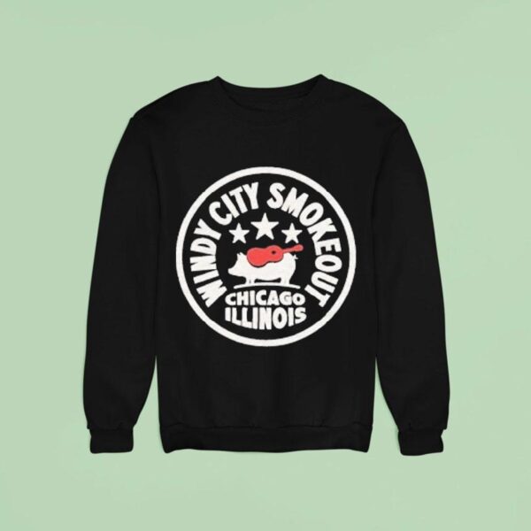 Windy City Smokeout Chicago Illinois Pig Guitar Sweatshirt
