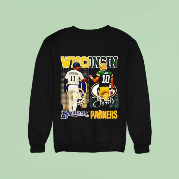 Wisconsin City Skyline Chourio Brewers And Love Packers Signatures Sweatshirt