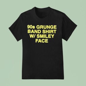 S Grunge Band W Smiley Face T Shirt