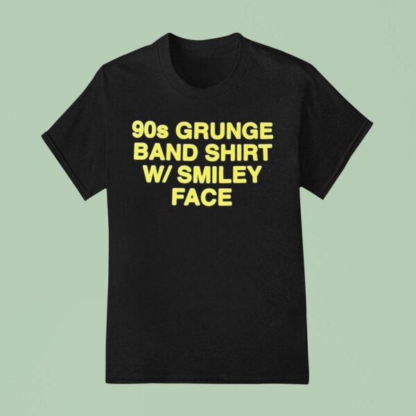S Grunge Band W Smiley Face T Shirt
