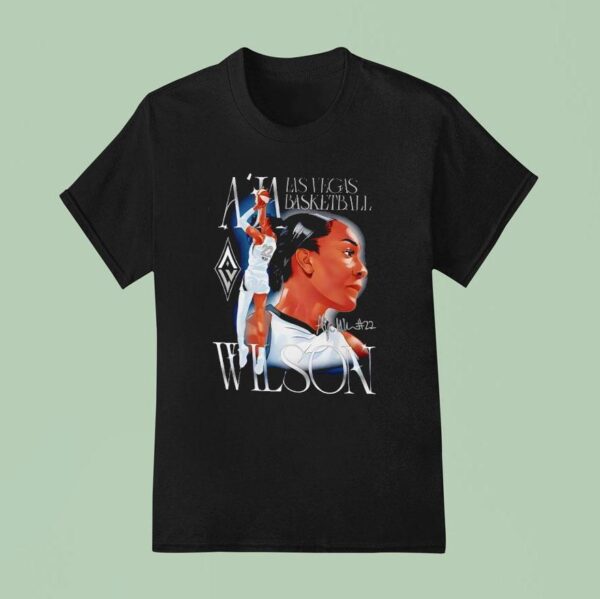 A Ja Wilson Las Vegas Aces Basketball Star Signature T Shirt