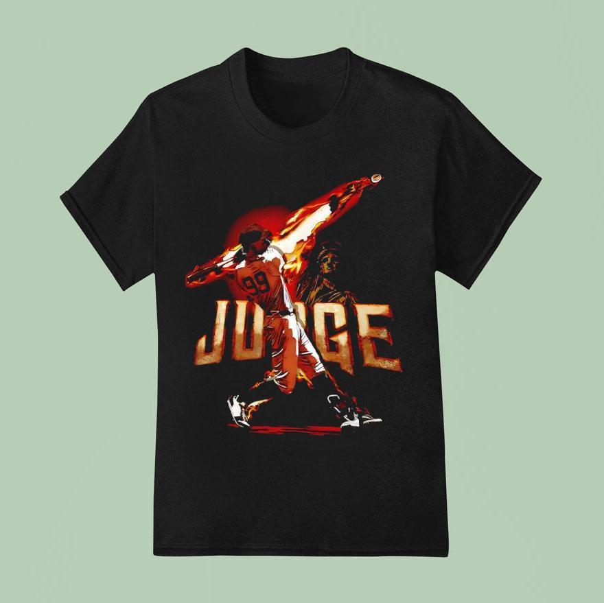Aaron Judge Fire Swing New York Yankees Baseball T Shirt