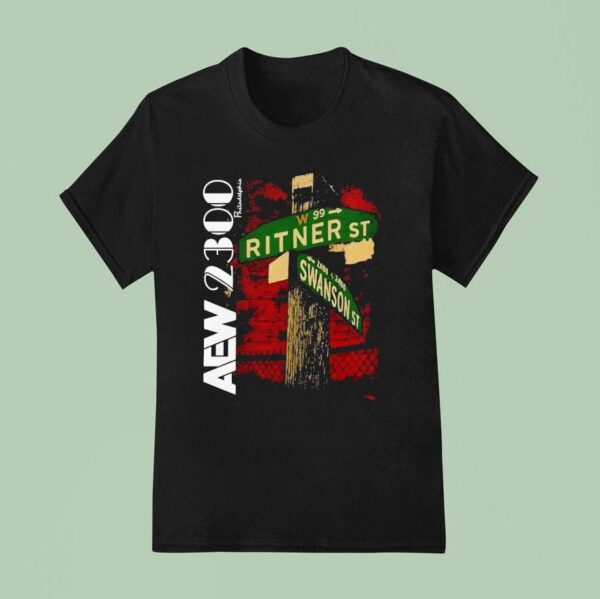 Aew Philadelphia Street Sign T Shirt