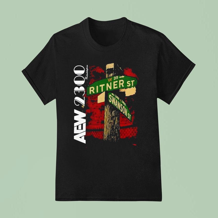 Aew Philadelphia Street Sign T Shirt