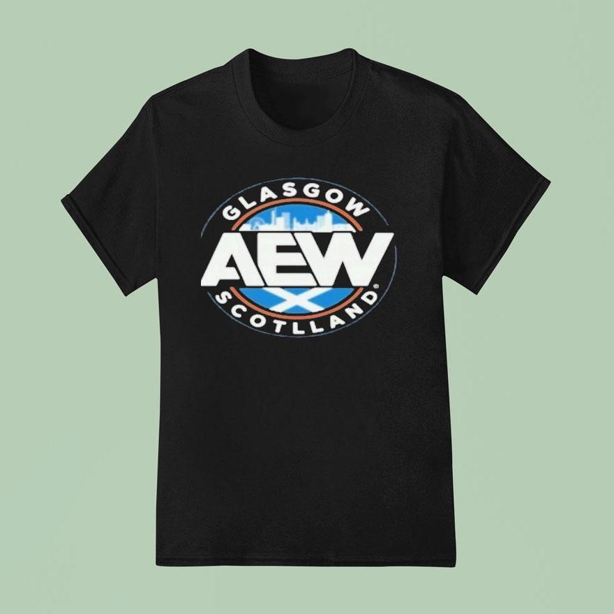 Aew Glasgow Scotland Logo T Shirt