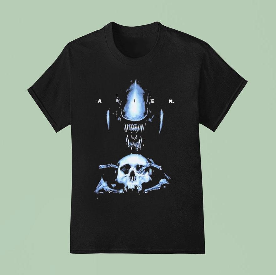 Alien Xenomorph And Skull T Shirt