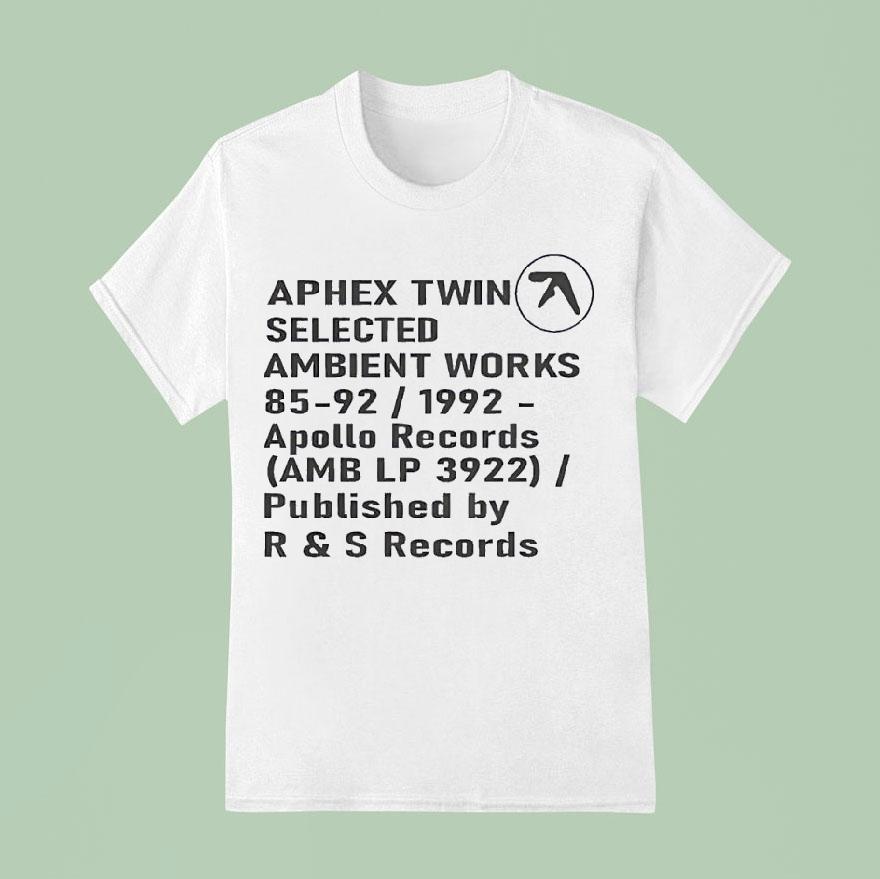 Aphex Twin Selected Ambient Works Apollo Records T Shirt