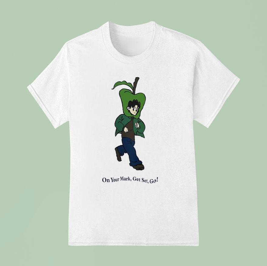 Apple Man On Your Mark Get Set Go T Shirt