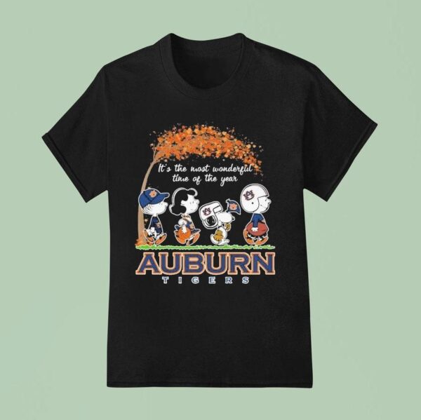 Auburn Tigers X Snoopy And The Peanuts It S The Most Wonderful Time Of The Year T Shirt