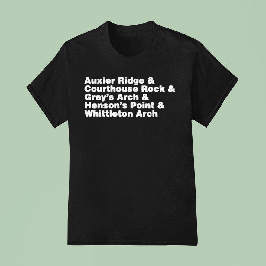 Auxier Ridge And Courthouse Rock And Gray S Arch And Henson S Point And Whittleton Arch Red River Gorge T Shirt