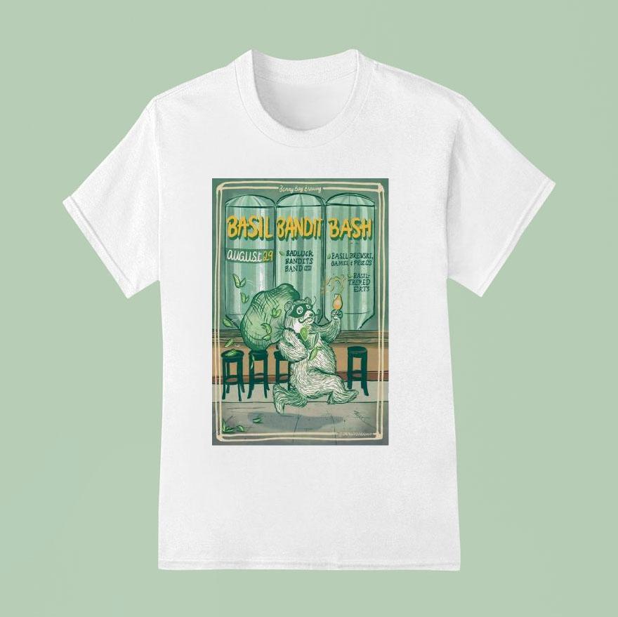 Basil Bandit Bash Aug Benny Boy Brewing In Los Angeles Ca T Shirt