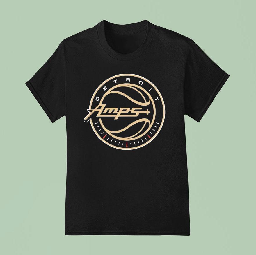 Big Detroit Amps Basketball Logo T Shirt