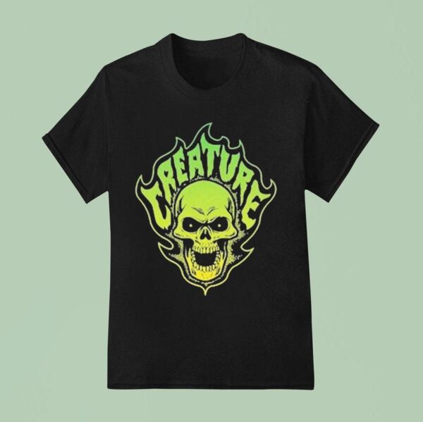 Bonehead Creature Flame Skull T Shirt