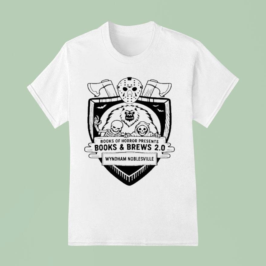 Books Of Horror Presents Books And Brews T Shirt