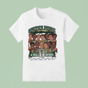 Boston Celtics Pride A Winning Tradition World Champions Celebrating Years Caricature T Shirt