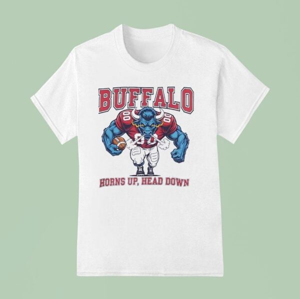 Buffalo Horns Up Head Down Buffalo Bills Football T Shirt