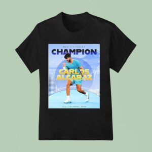 Carlos Alcaraz Tennis Spanish Claims First Cincinnati Open Men Singles Champions T Shirt